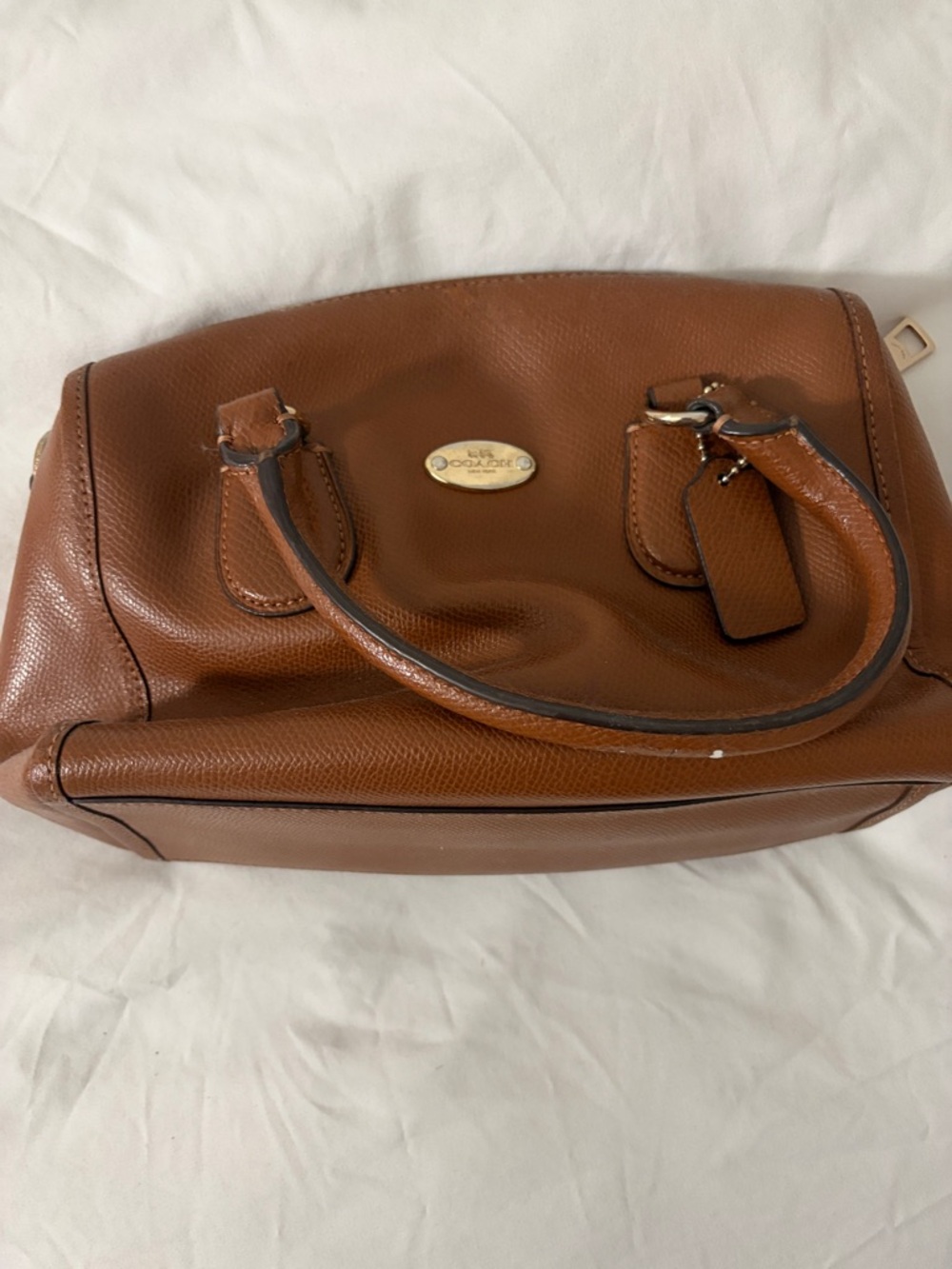 Coach Brown Pebbled Leather Mini Satchel